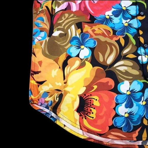 NEW Robert Graham Floral Vibrant XL Classic Fit Short Sleeve Sport Shirt